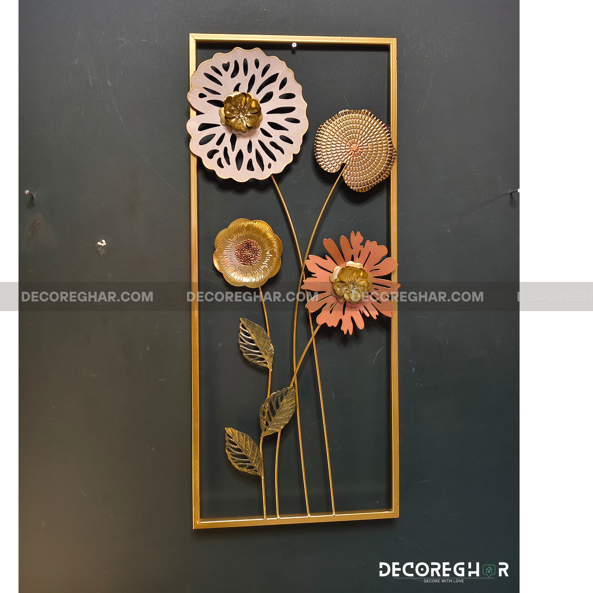 Imported Premium Quality Metal Flower Frame – Elegant Decorative Wall Art