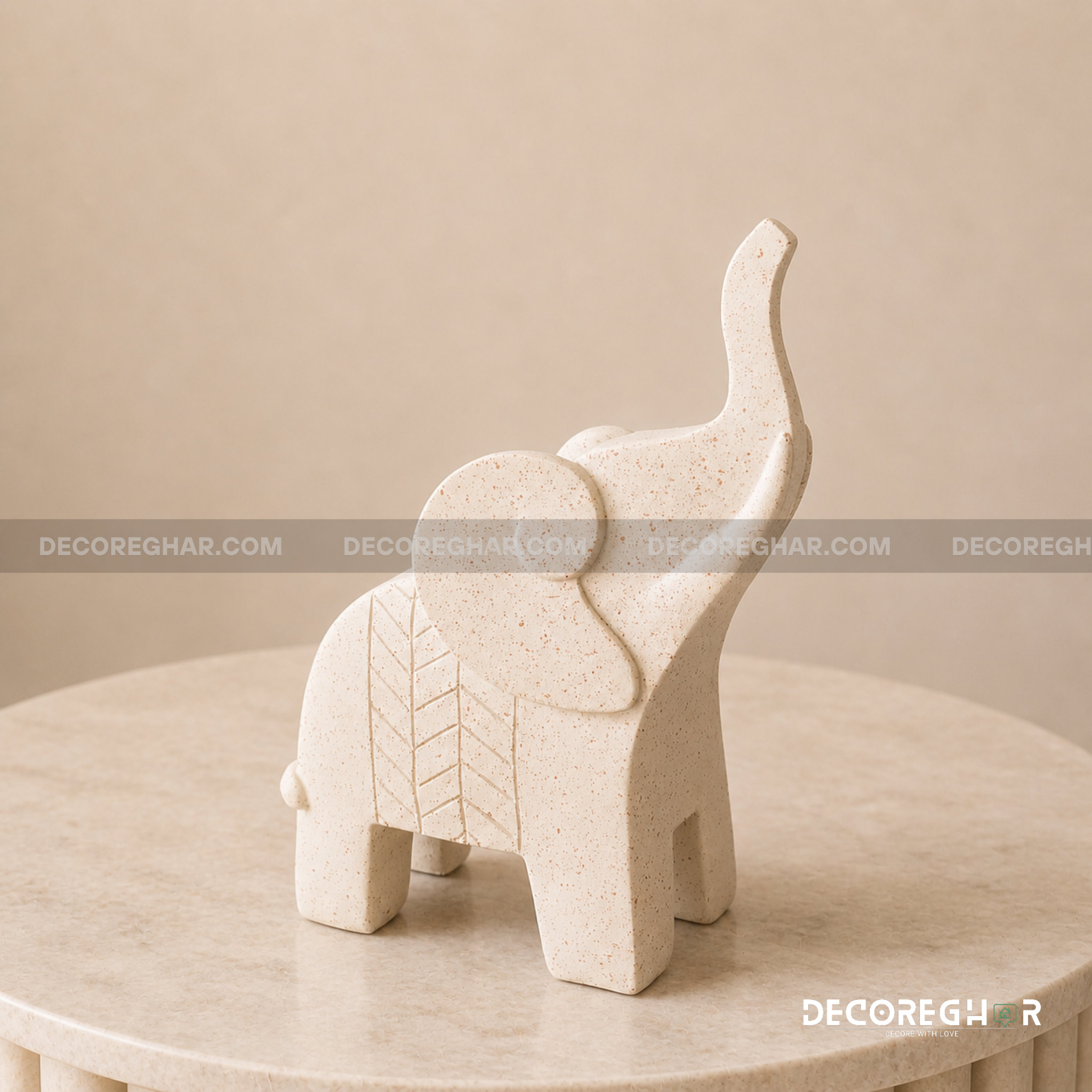 Minimalist Elephant Figurine – Modern Textured Decorative Accent