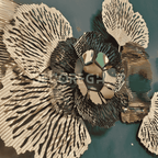 Luxury Metallic Floral Wall Art Decor – Modern 3D Metal Flower Sculpture for Living Room & Hallway