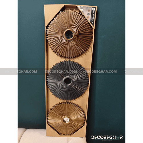 3-Piece Modern Sunburst Wall Set – Decorative Wall Art for Living Room, Bedroom & Office