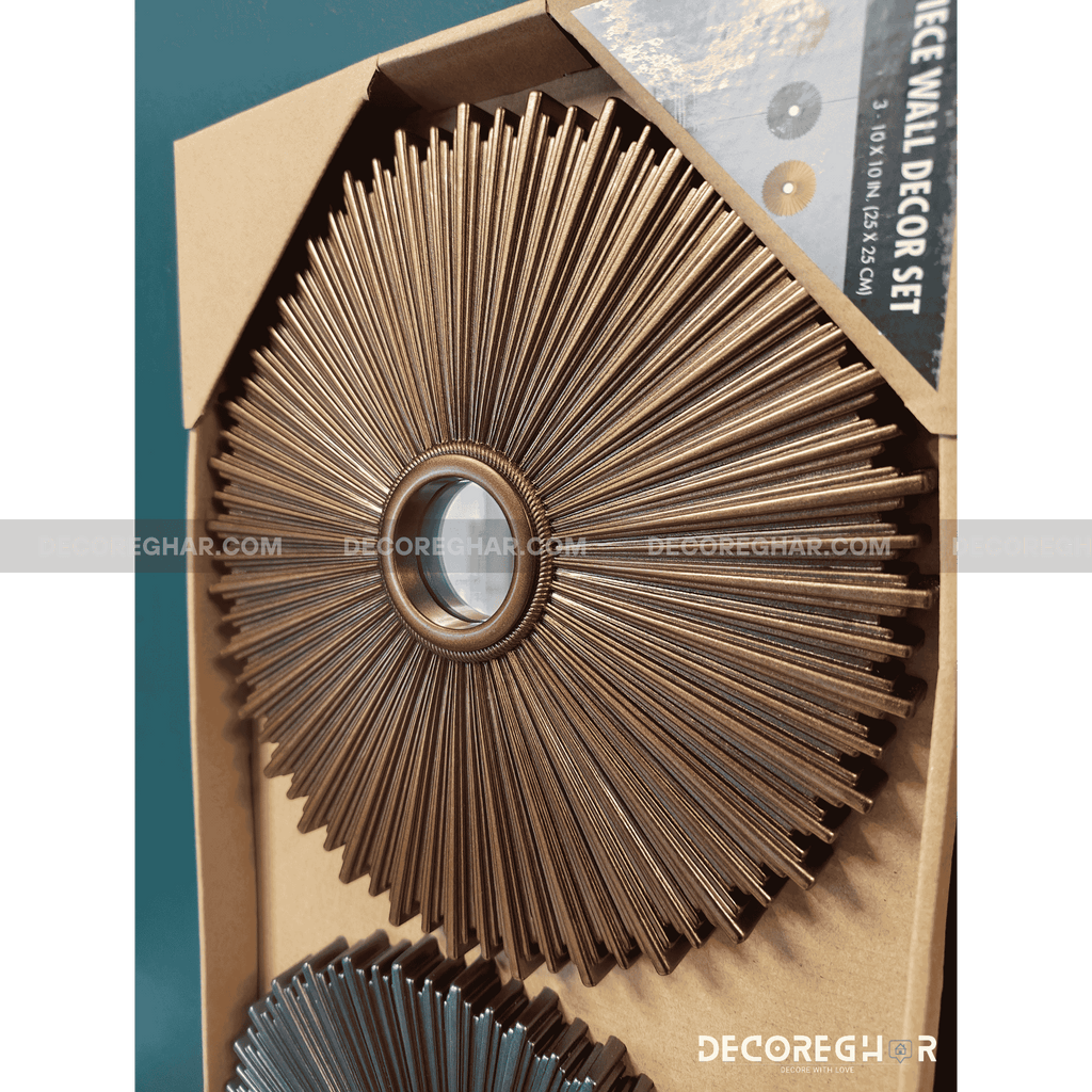 3-Piece Modern Sunburst Wall Set – Decorative Wall Art for Living Room, Bedroom & Office