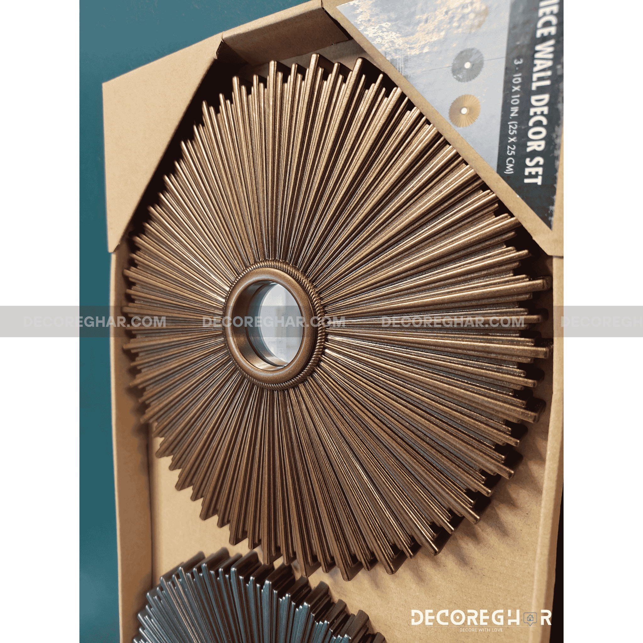 3-Piece Modern Sunburst Wall Set – Decorative Wall Art for Living Room, Bedroom & Office