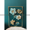 3D Floral Metal Wall Art – Elegant Frame-Mounted Home Décor