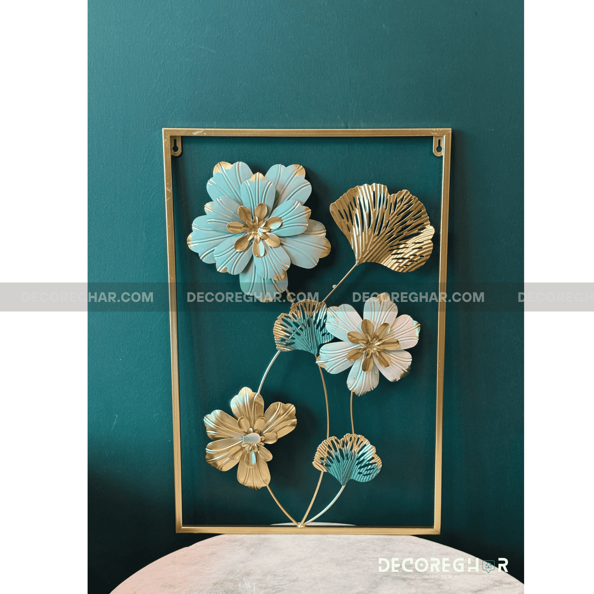 3D Floral Metal Wall Art – Elegant Frame-Mounted Home Décor