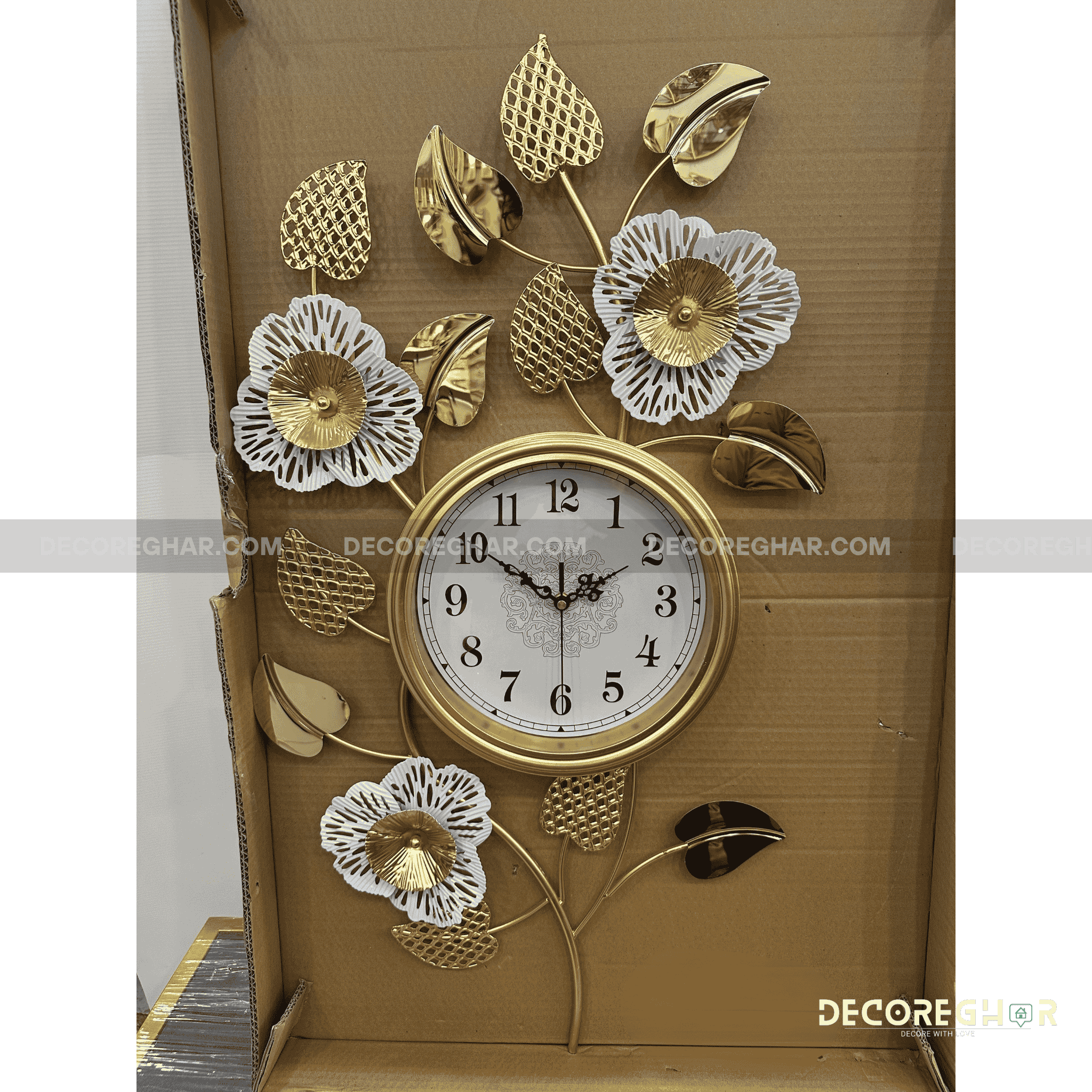 Elegant Floral Wall Clock – Vintage-Inspired Home Decor for Living Room & Bedroom