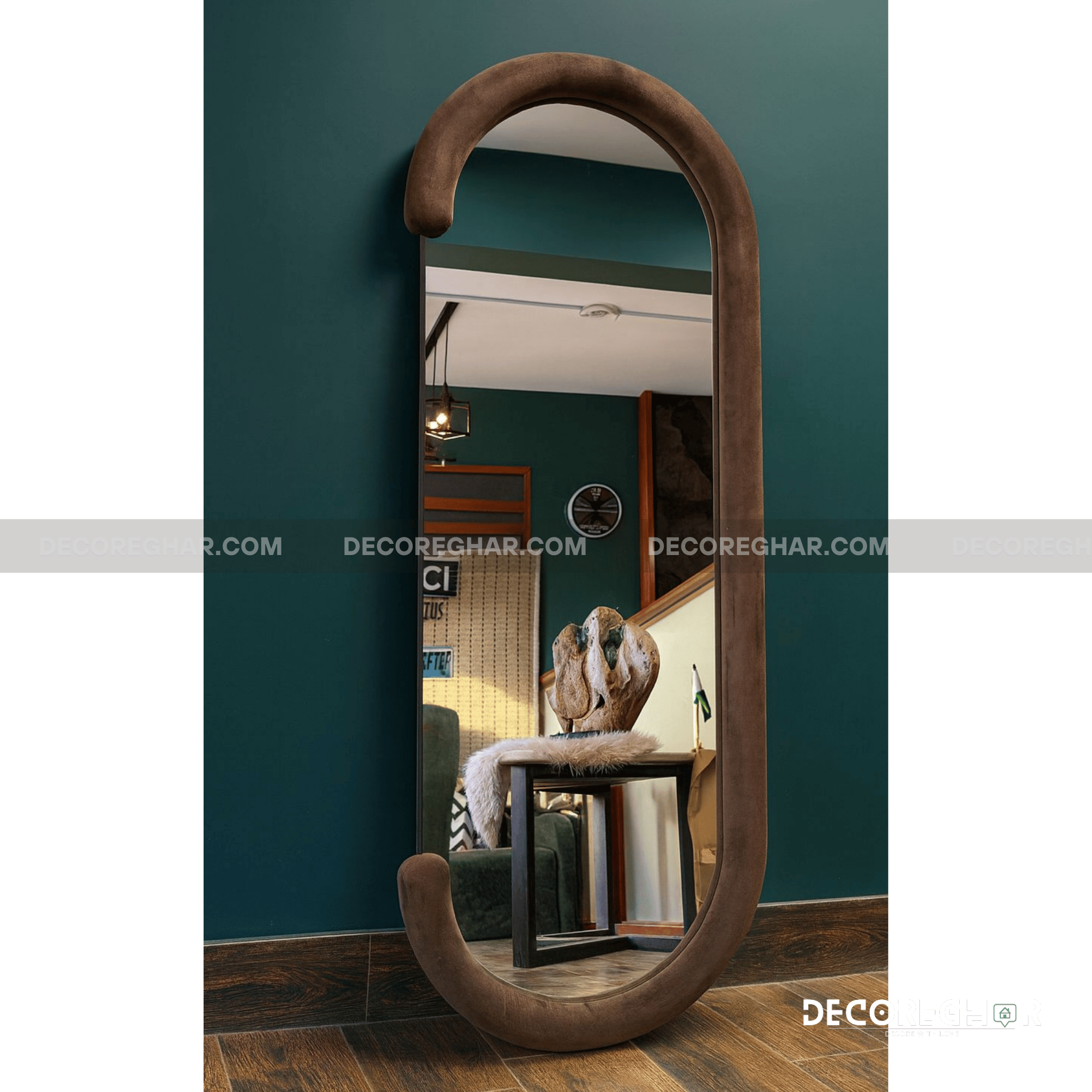 Luxurious Plush Velvet Full-Length Mirror – Versatile Floor & Wall Design