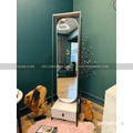 Oval Rotating Standing Mirror with Drawer Unit