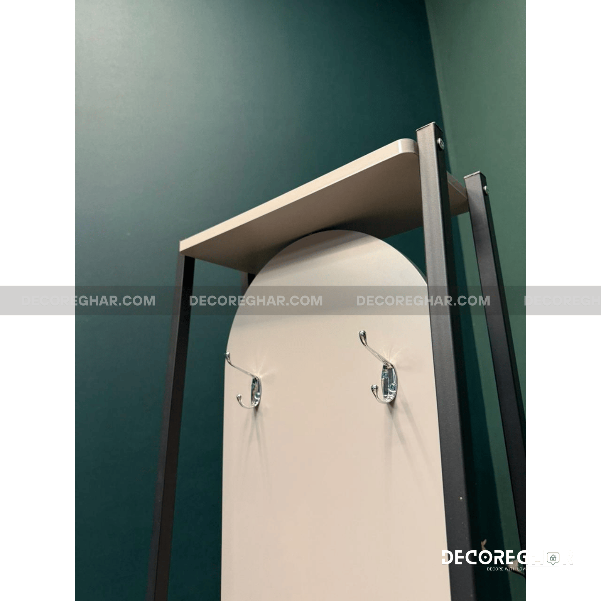 Oval Rotating Standing Mirror with Drawer Unit