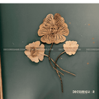 Metallic Floral Wall Art – Elegant Triple-Flower Design