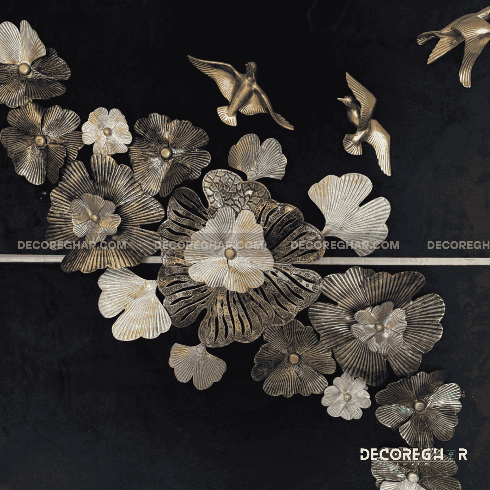 Luxury Metal Floral Wall Art