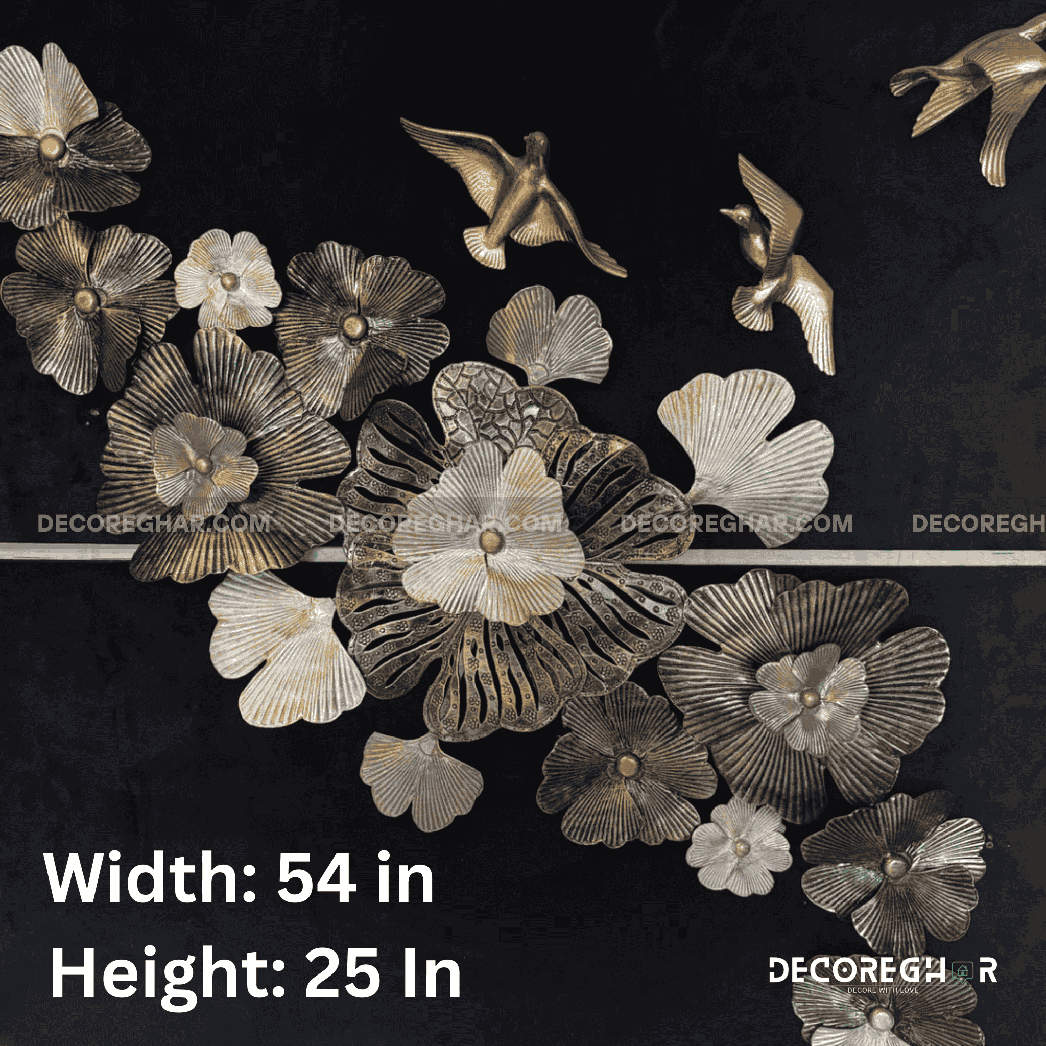 Luxury Metal Floral Wall Art