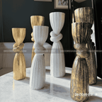 Modern Knotted Gold Vases – Set of 2 Sculptural Table Decor