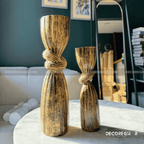 Modern Knotted Gold Vases – Set of 2 Sculptural Table Decor