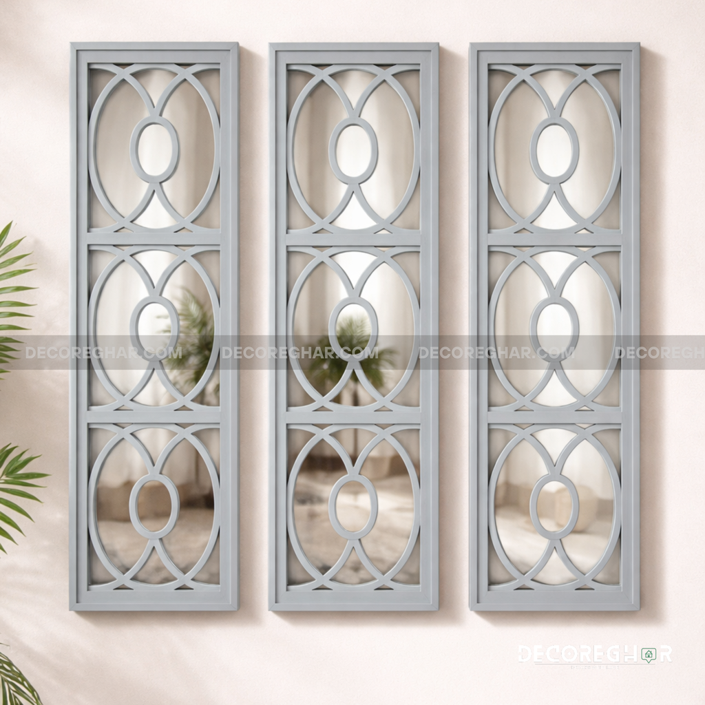 Moroccan Rectangular Windowpane Mirrors
