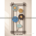 Modern Abstract Floral Metal Wall Art – Colorful Geometric Frame
