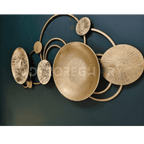 Modern Abstract Metal Wall Art | Gold & Bronze Circular Iron Wall Décor for Living Room