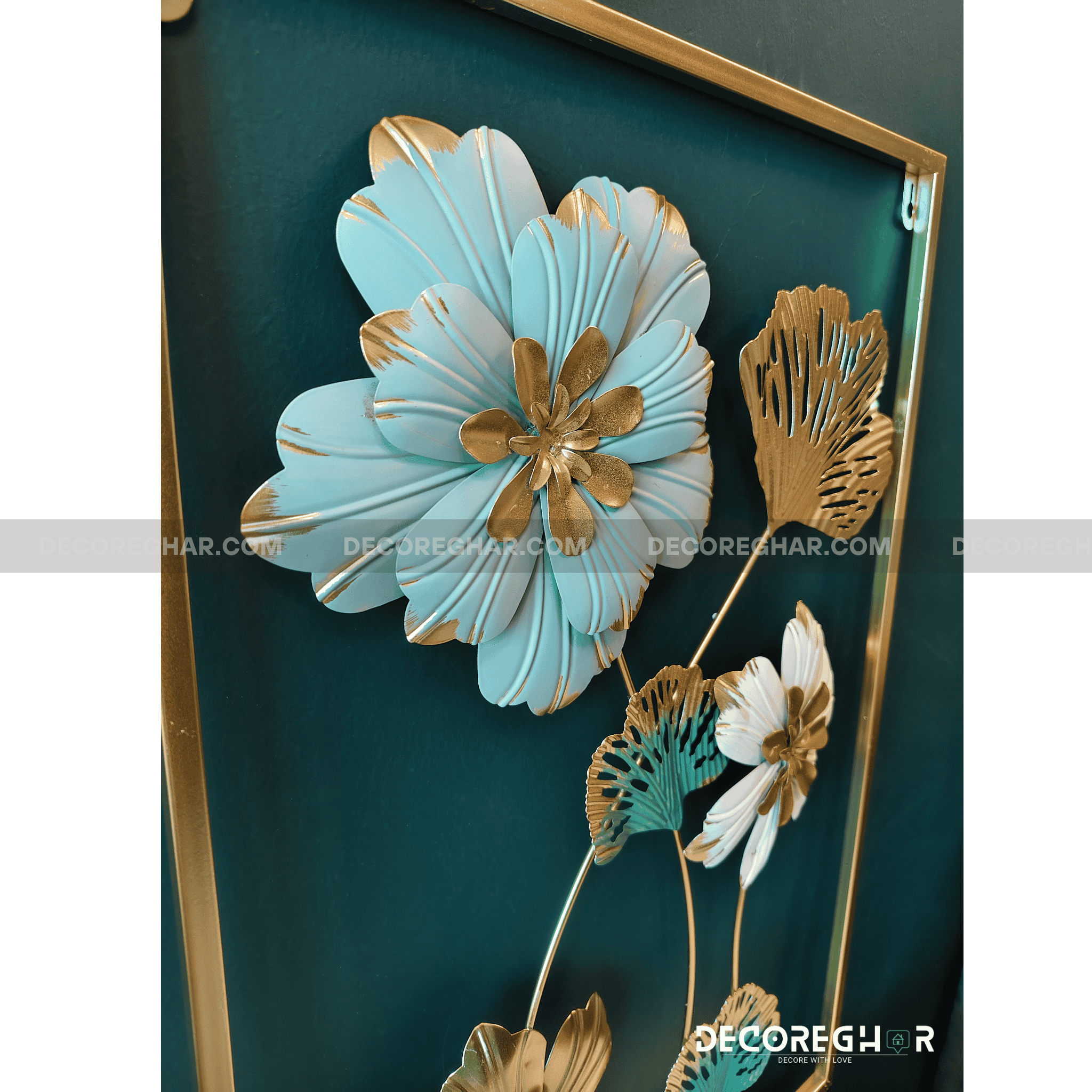 3D Floral Metal Wall Art – Elegant Frame-Mounted Home Décor