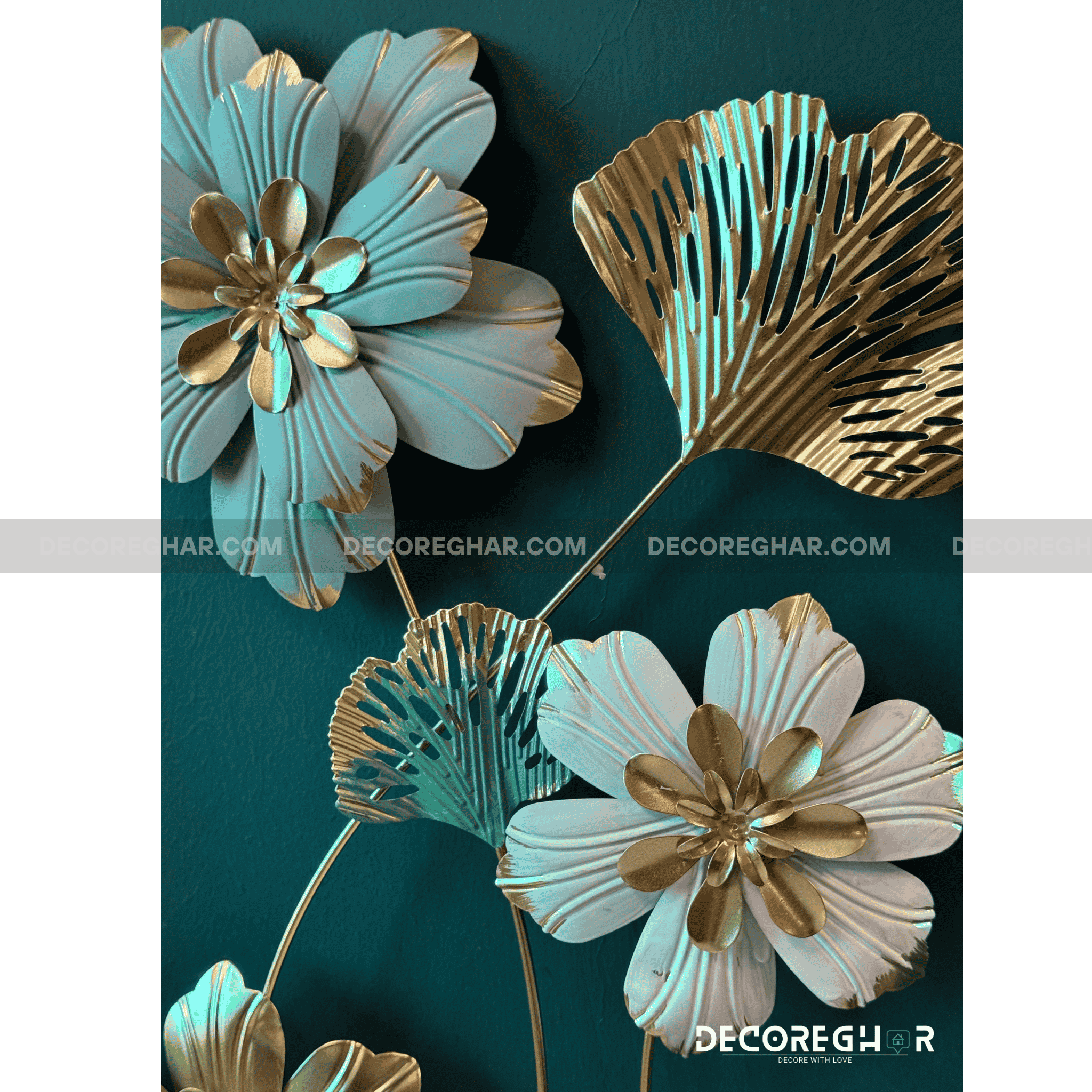 3D Floral Metal Wall Art – Elegant Frame-Mounted Home Décor