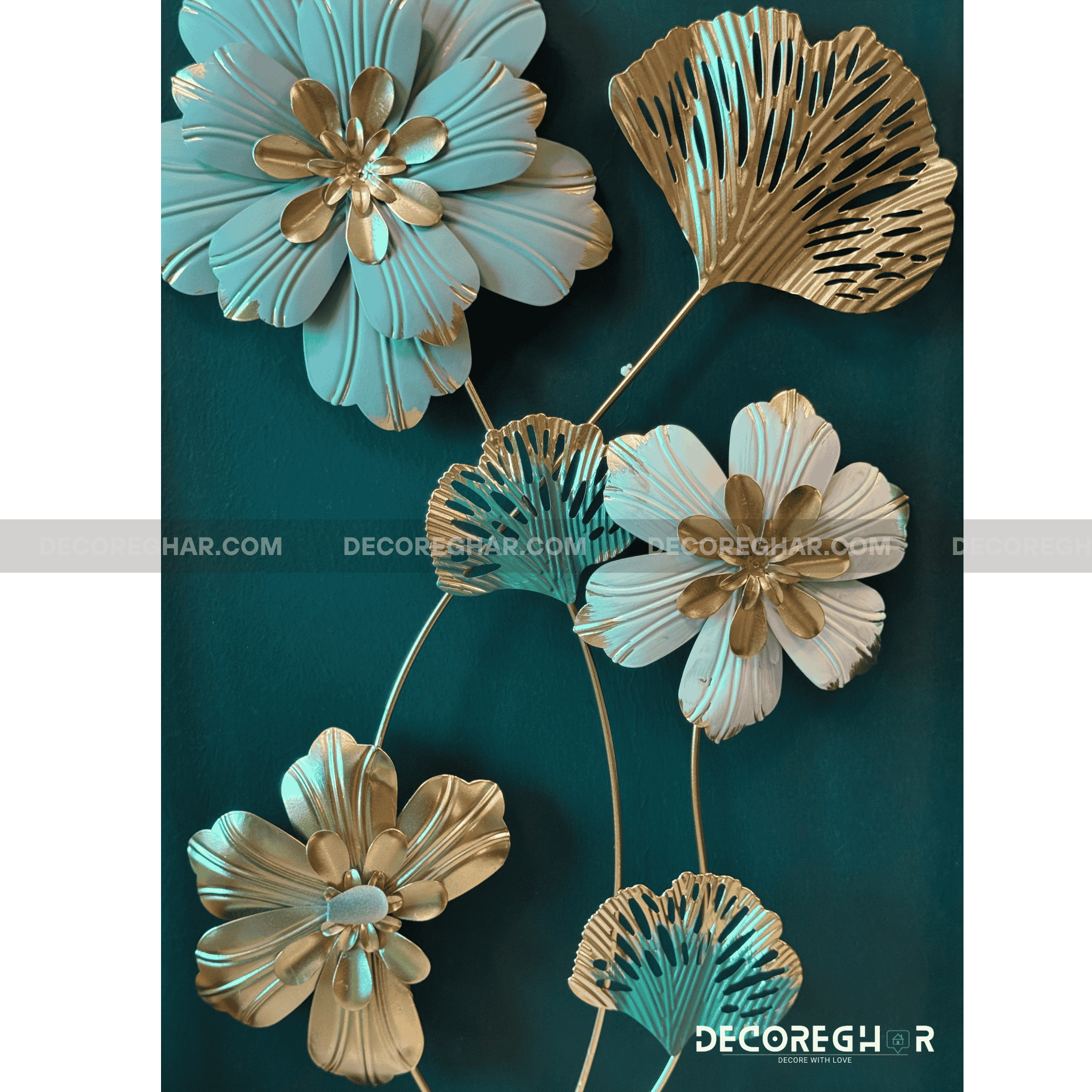 3D Floral Metal Wall Art – Elegant Frame-Mounted Home Décor