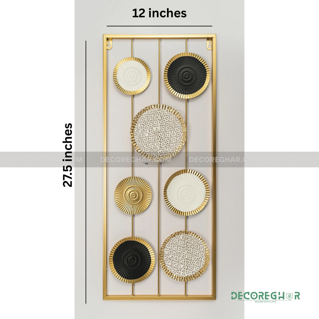 Modern Boho Metal Wall Art | Textured Disc Design