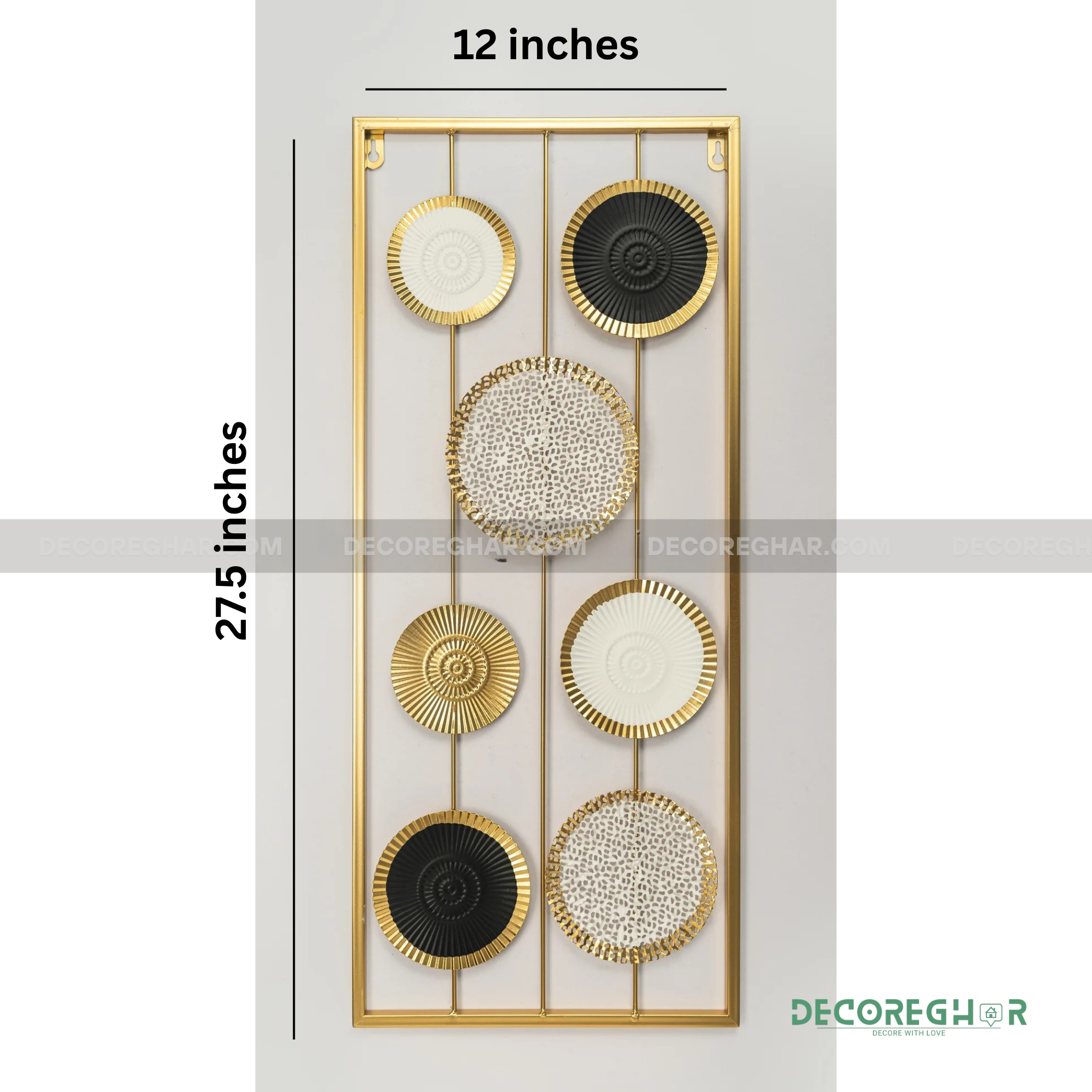 Modern Boho Metal Wall Art | Textured Disc Design