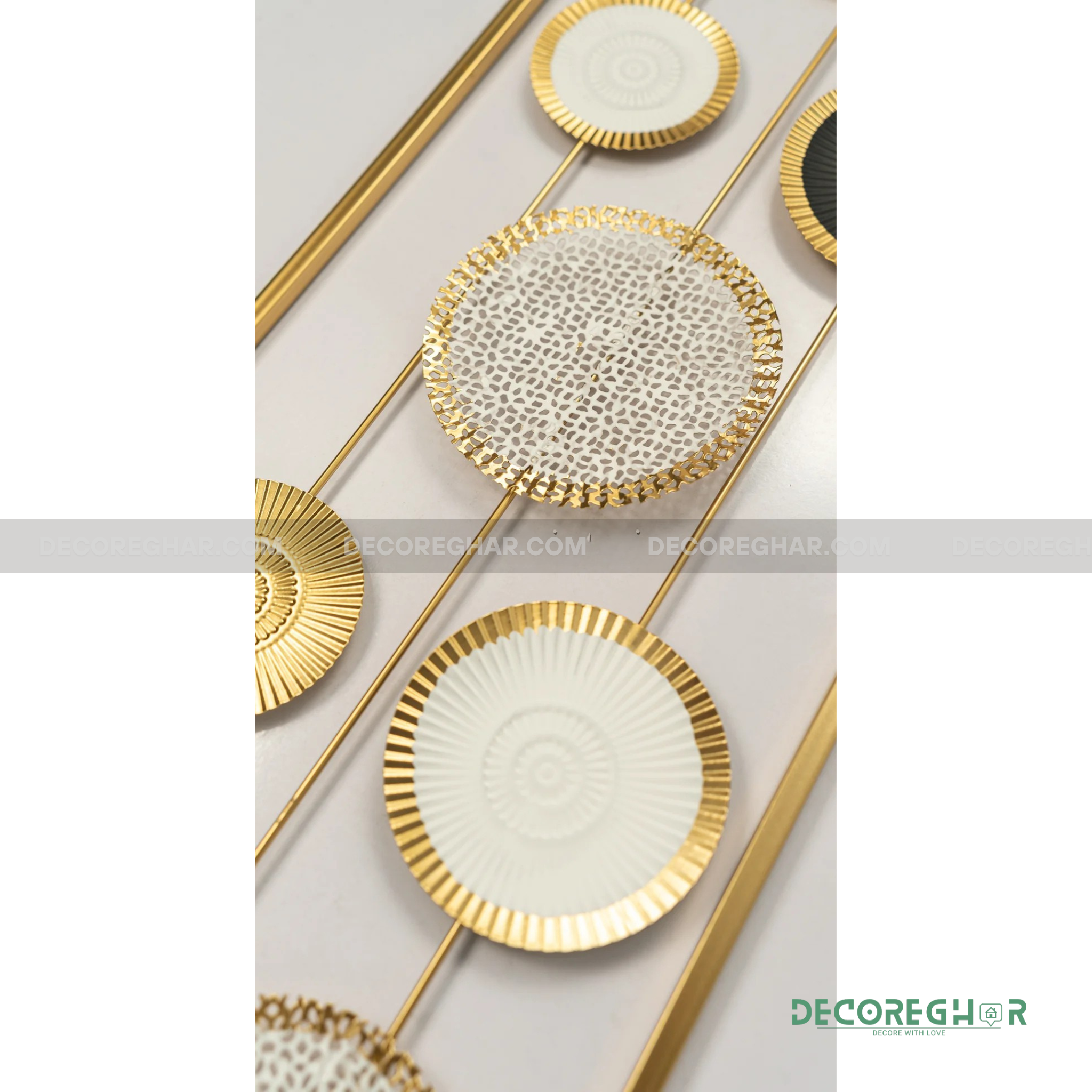 Modern Boho Metal Wall Art | Textured Disc Design