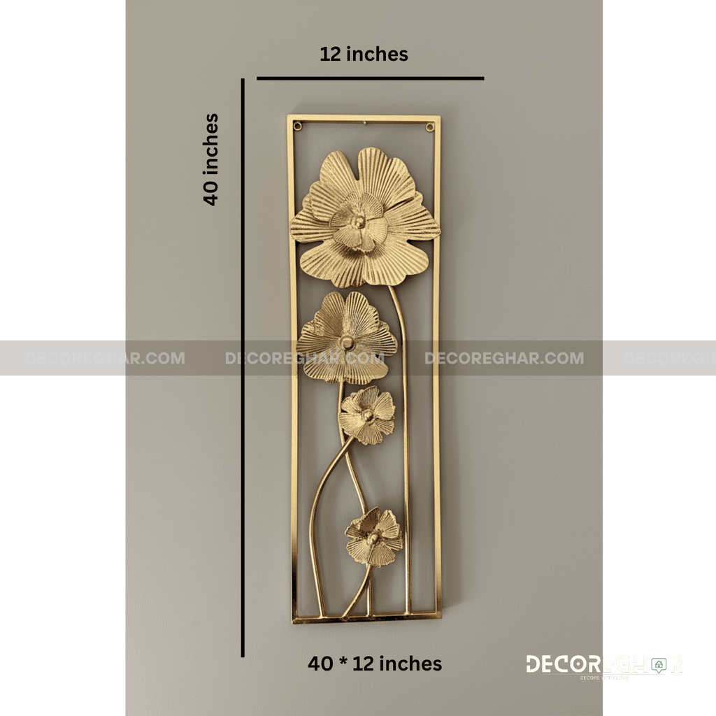 Chic Golden Wall Art Frame with Floral Detailing