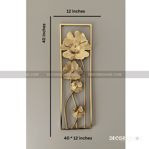 Chic Golden Wall Art Frame with Floral Detailing