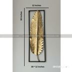 Hand Crafted  Etched Gold Banana Leaf Metal Wall Art