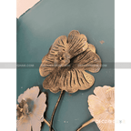 Metallic Floral Wall Art – Elegant Triple-Flower Design