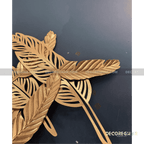 Gilded Feather Plume Metal Wall Art