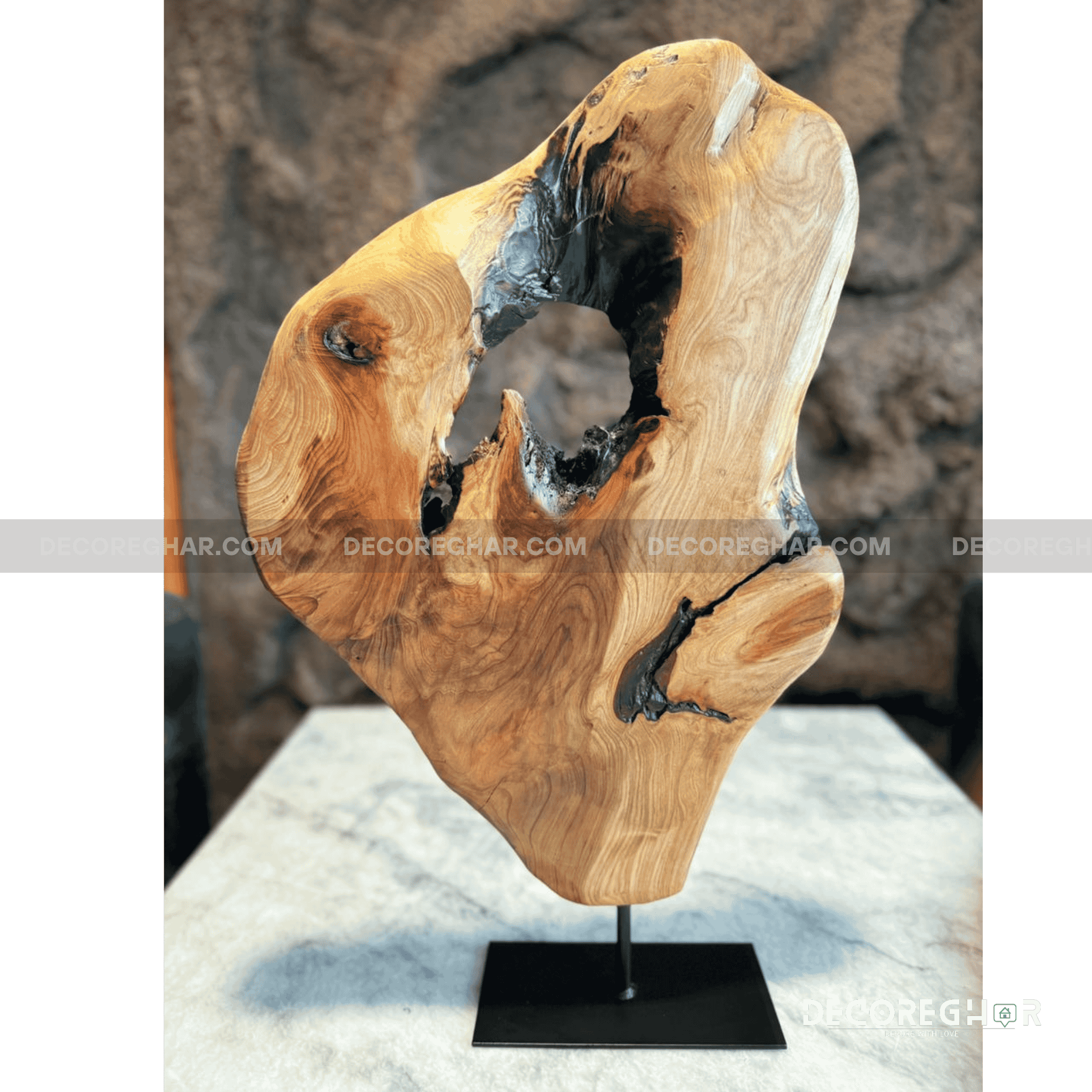 Natural Edge Irregular Root Sculpture ( Cedar Wood )