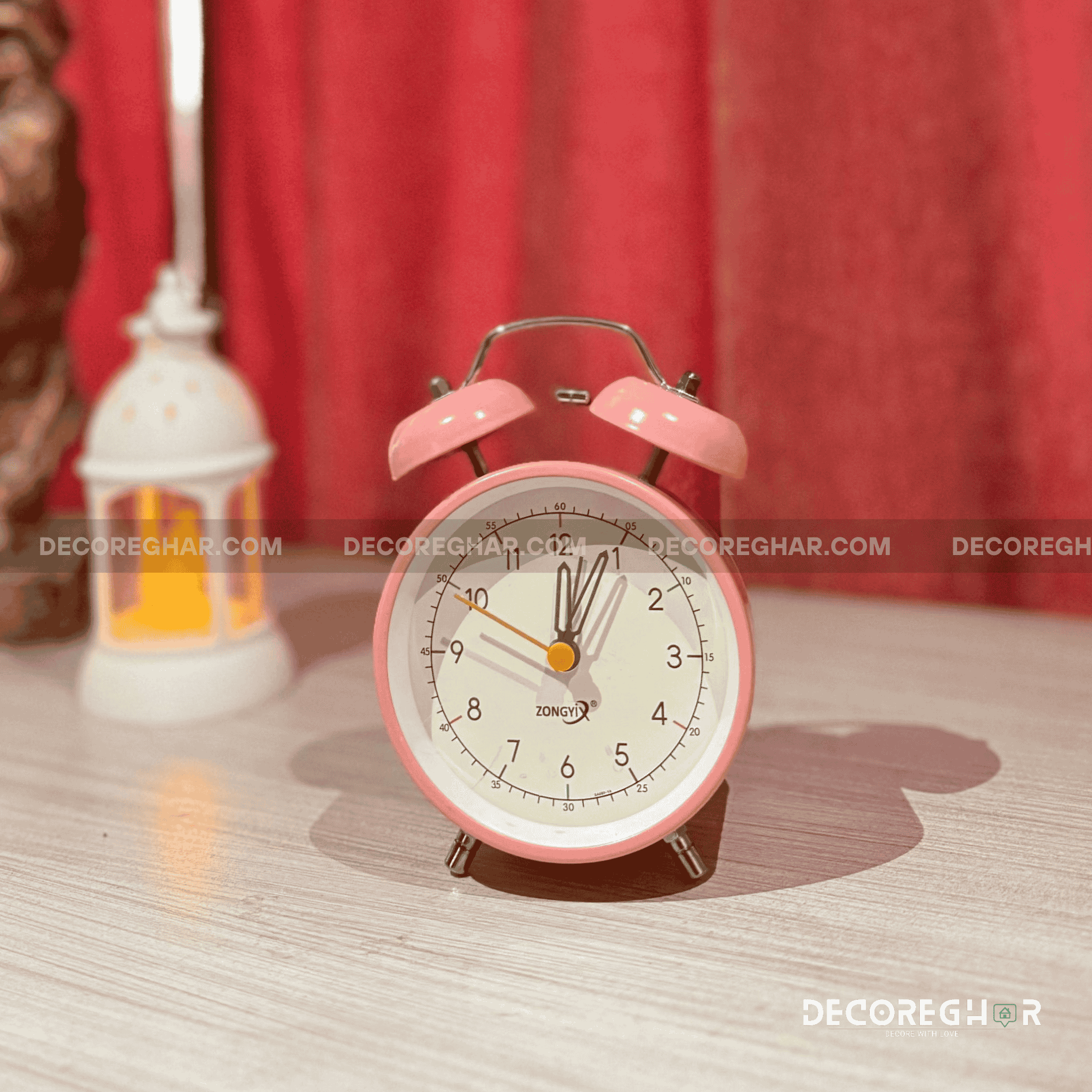 Vintage Pink Alarm Clock – Automatic & Imported, Timeless Charm for Your Space