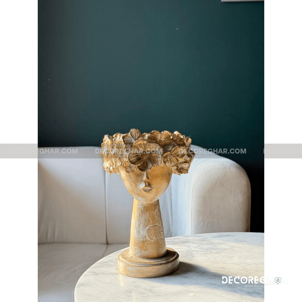 Large Silent Thinker Face Ceramic Sculpture – Elegant Home & Office Deco