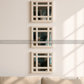 Modern Geometric Wall Mirrors – Set of 3 Decorative Square Mirrors for Living Room & Bedroom
