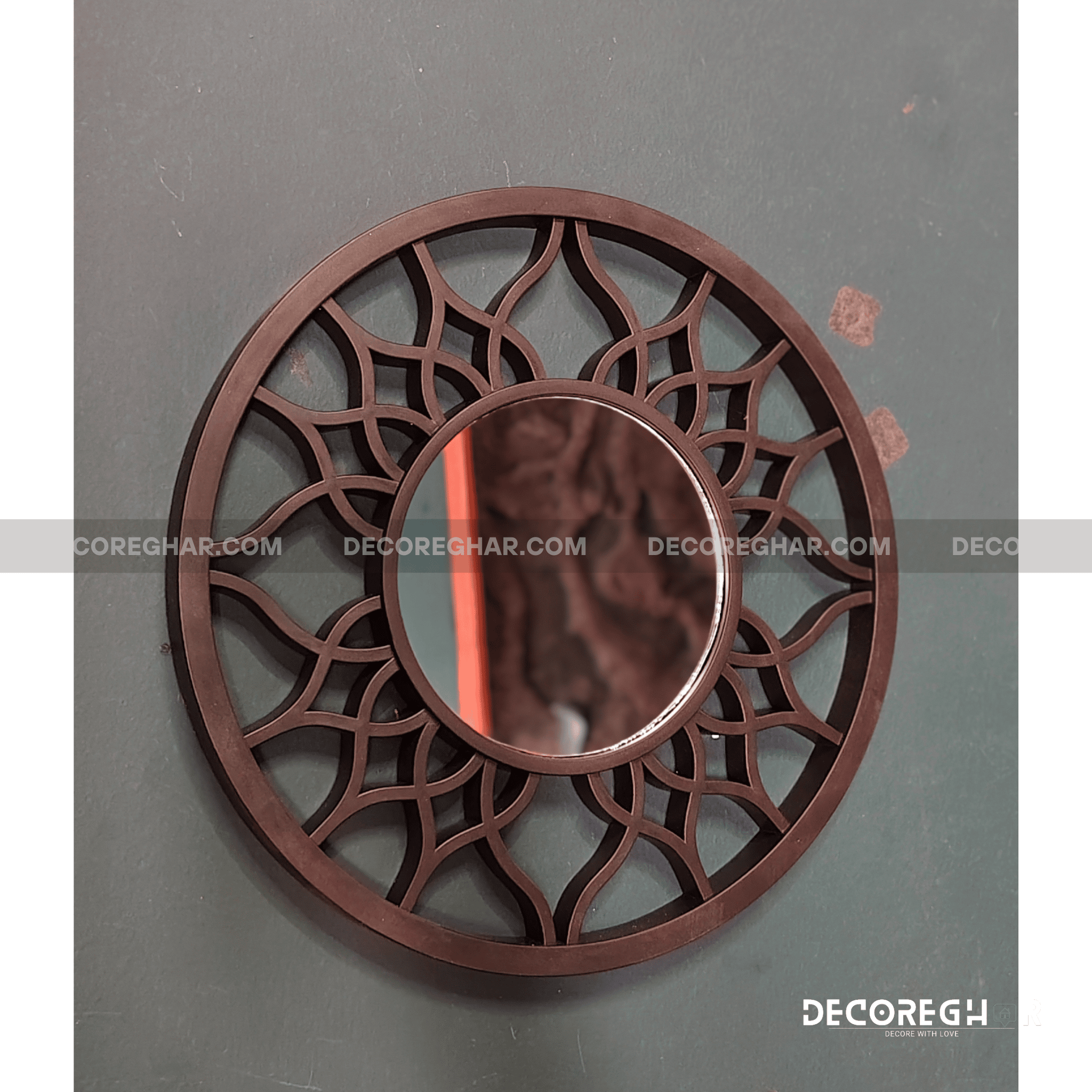 Elegant Round Wall Mirror Set – Decorative Modern Sunburst Design for Living Room