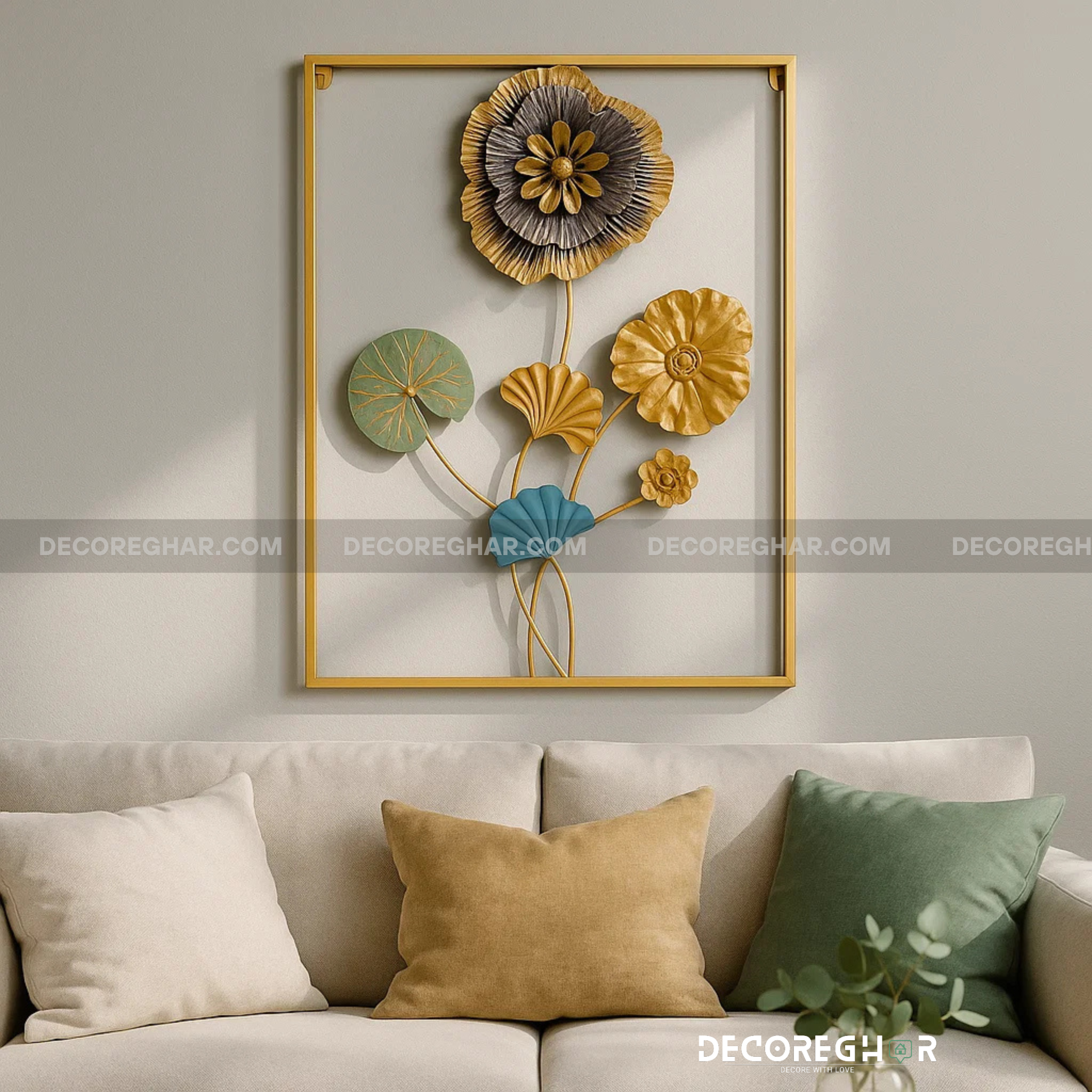 Imported Premium Quality Metal Flower Frame – Elegant Decorative Wall Art