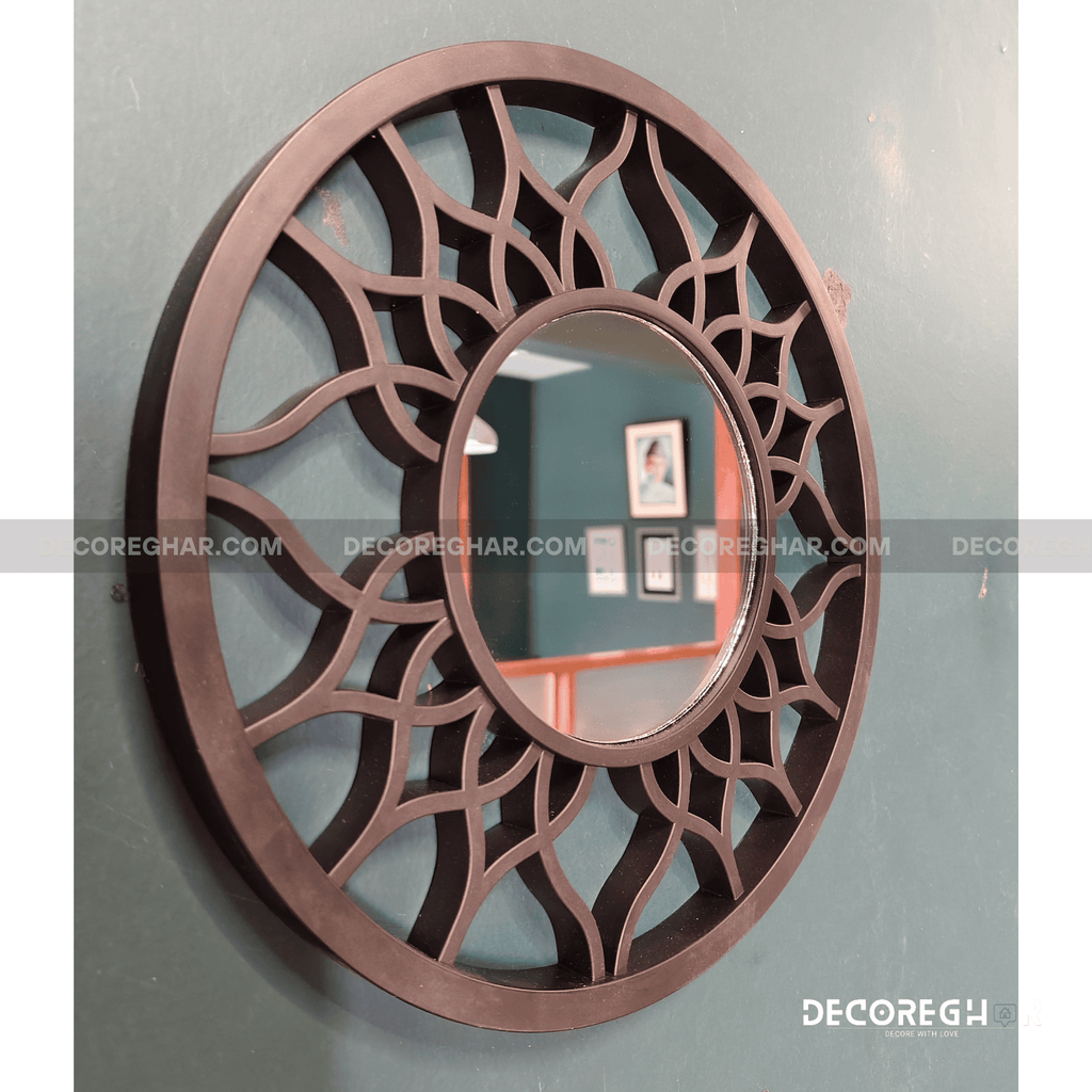 Elegant Round Wall Mirror Set – Decorative Modern Sunburst Design for Living Room