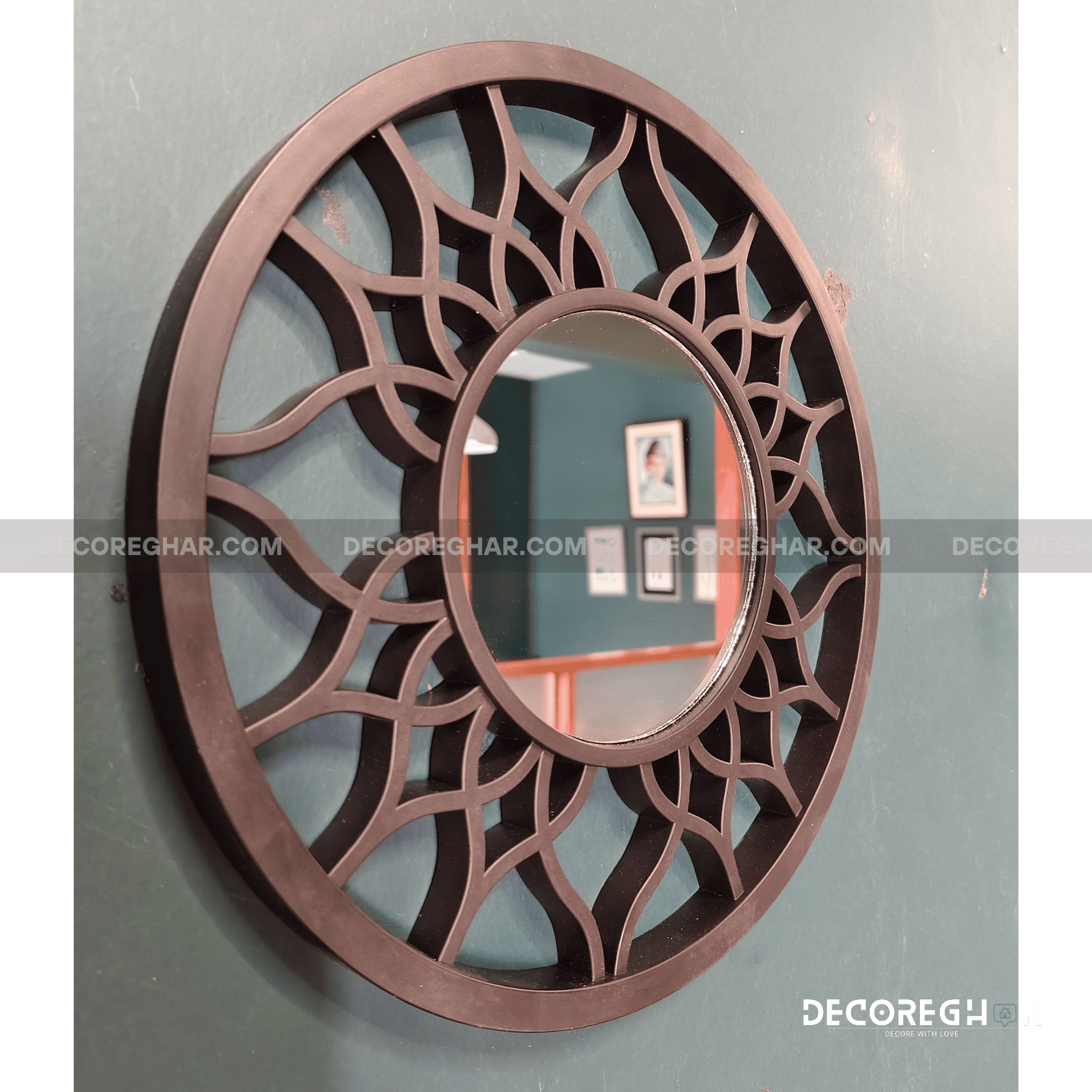 Elegant Round Wall Mirror Set – Decorative Modern Sunburst Design for Living Room