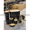 Modern Bathroom Accessories Set | Minimalist Ribbed Design | Countertop Organizer Collection