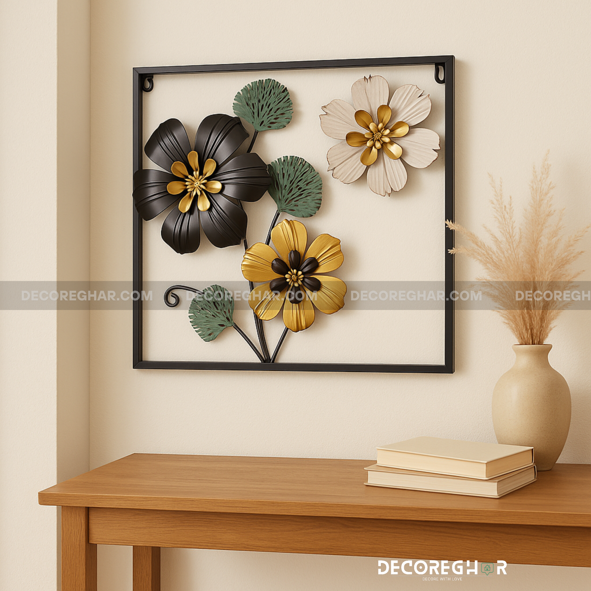 Imported Premium Quality Metal Flower Frame – Elegant Decorative Wall Art
