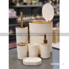 Luxury Bathroom Accessories Set | Ribbed Countertop Organizer Collection | Modern Bathroom Essentials