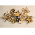 Luxury Metal Floral Wall Art – Modern Gold & Bronze Flower Decor for Living Room & Bedroom