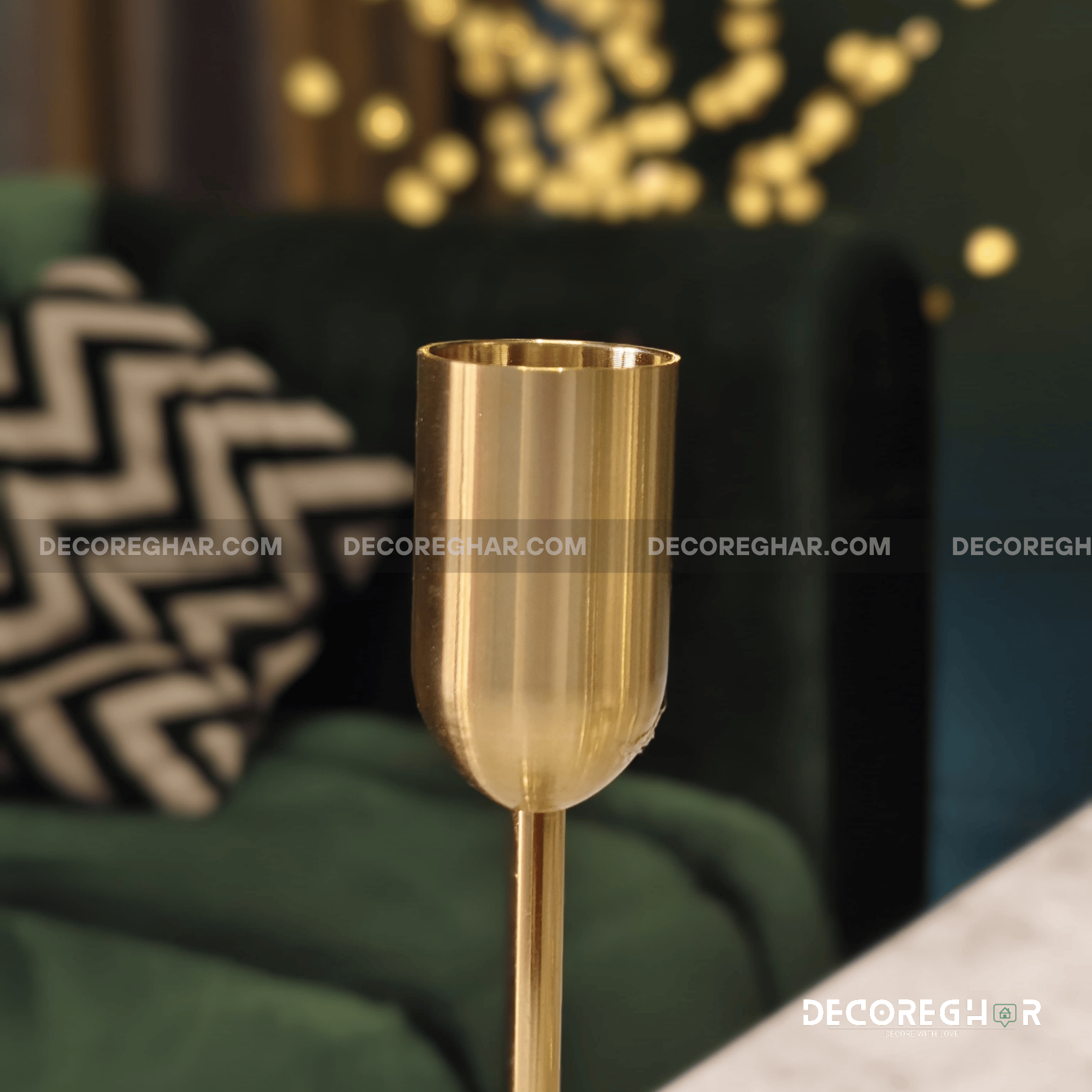 Elegant Gold Candle Holder Set – Modern Minimalist Metal Candle Stands for Home Décor