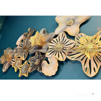 Luxury Metal Floral Wall Art – Modern Gold & Bronze Flower Decor for Living Room & Bedroom