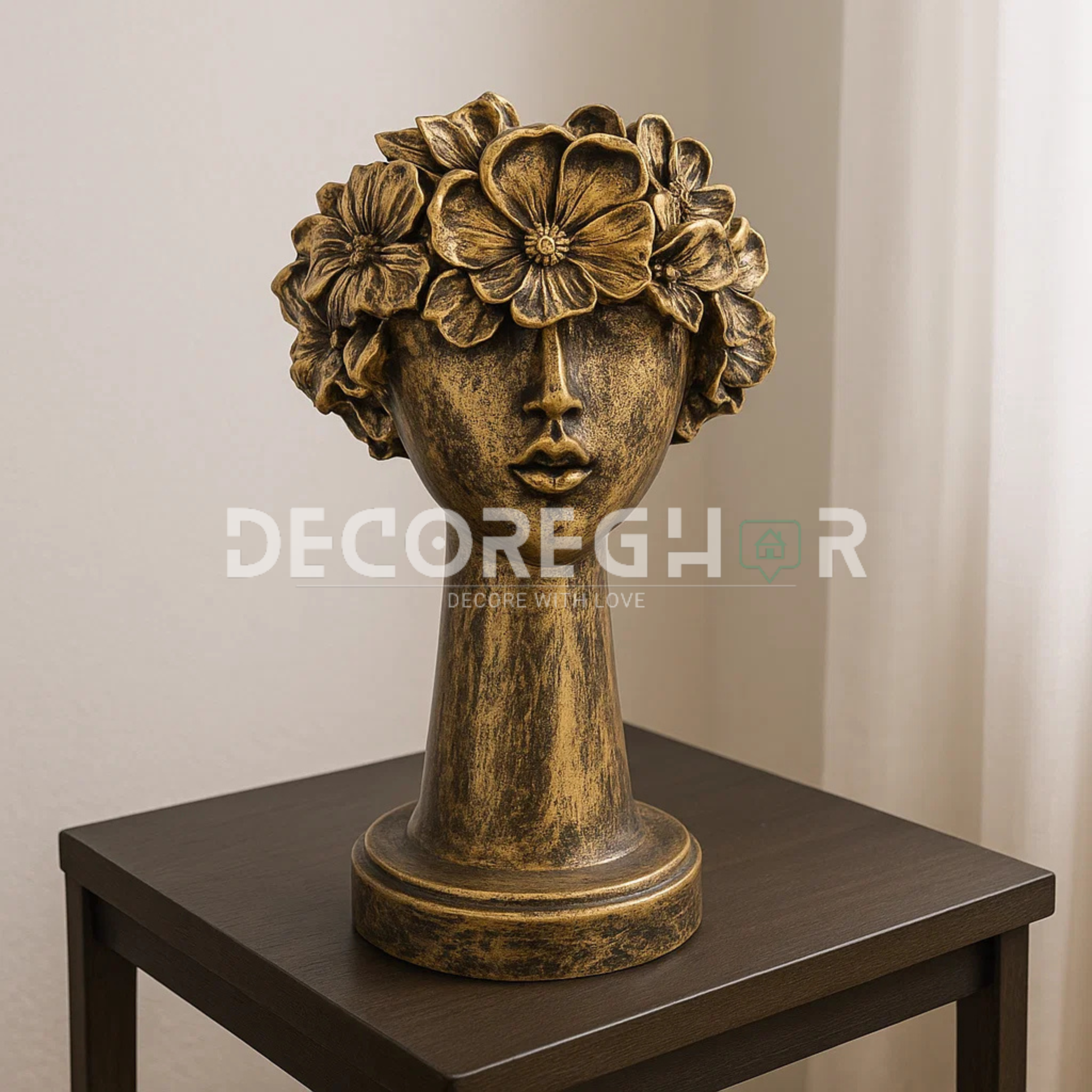 Large Silent Thinker Face Ceramic Sculpture – Elegant Home & Office Deco