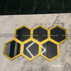 Hexagonal Honeycomb Wall Mirror – Modern Gold Frame