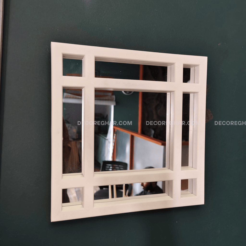 Modern Geometric Wall Mirrors – Set of 3 Decorative Square Mirrors for Living Room & Bedroom