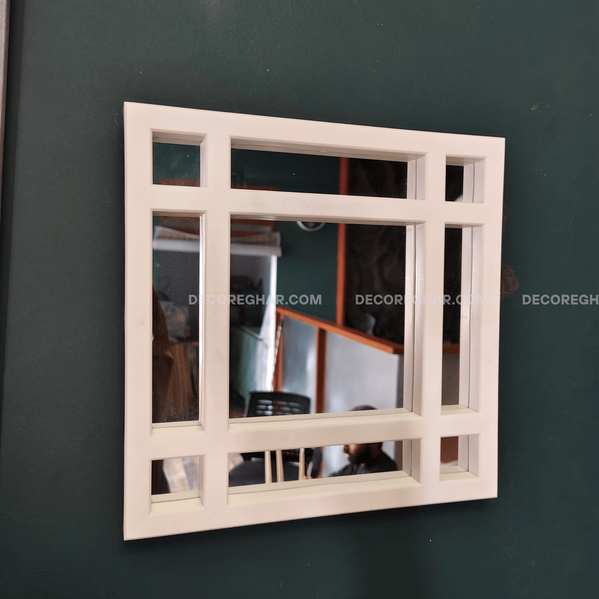Modern Geometric Wall Mirrors – Set of 3 Decorative Square Mirrors for Living Room & Bedroom