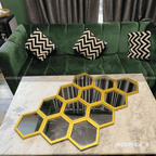 Hexagonal Honeycomb Wall Mirror – Modern Gold Frame